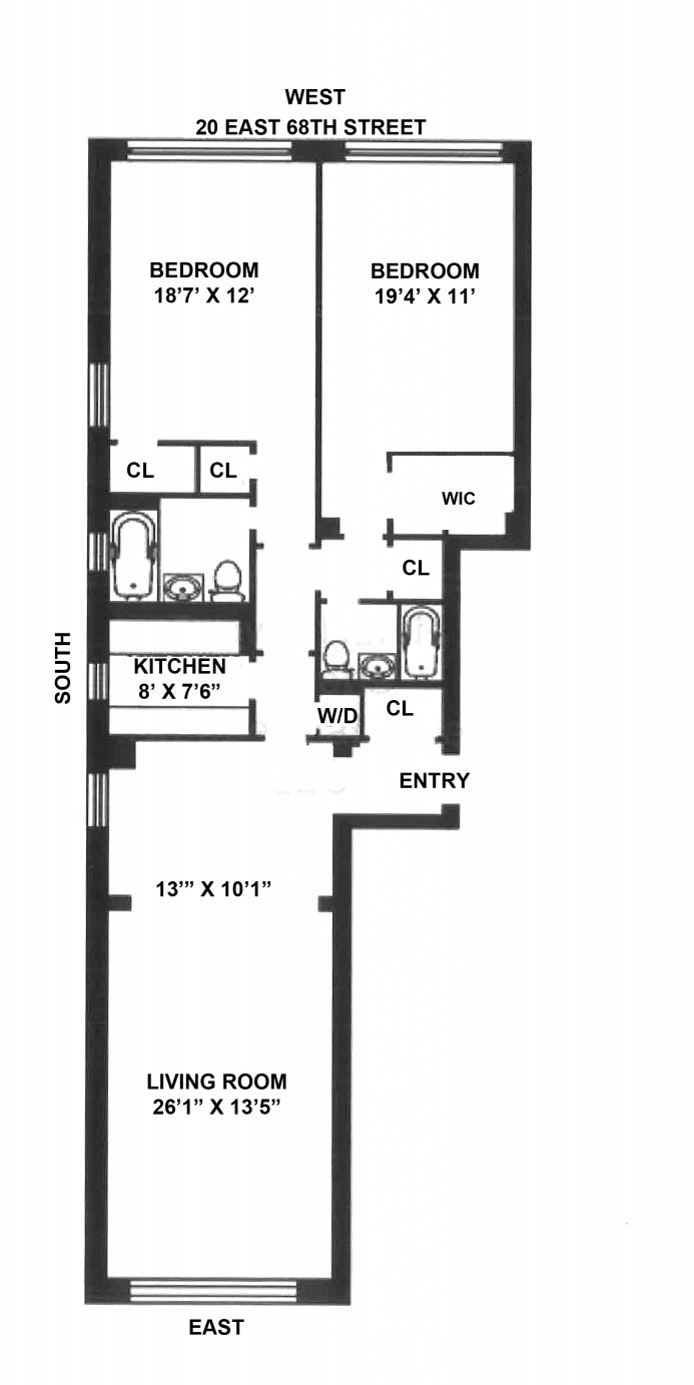 Floorplan for 20 East 68th Street, 3F