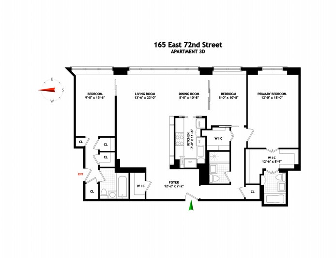 Floorplan for 165 East 72nd Street, 3D