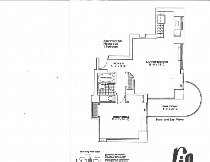 Floorplan for 304 East 65th Street, 22C
