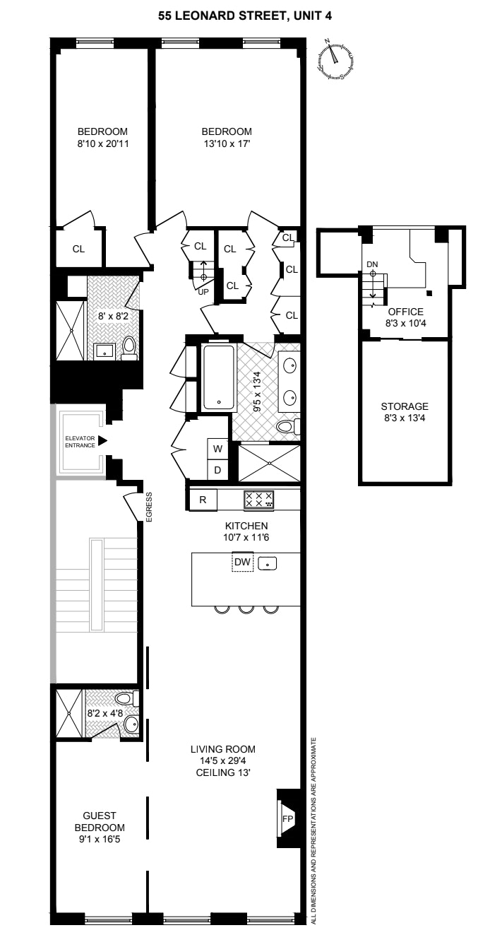 Floorplan for 55 Leonard Street, 4FL