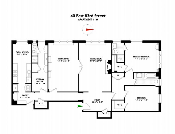 Floorplan for 40 East 83rd Street, 11W