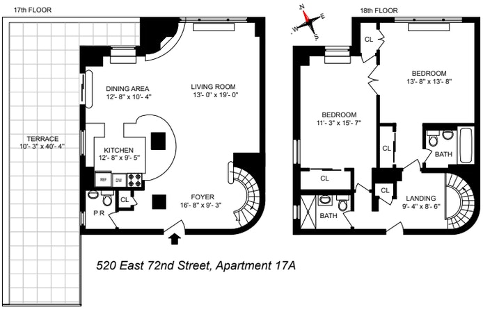 Floorplan for 520 East 72nd Street, 17A/18A