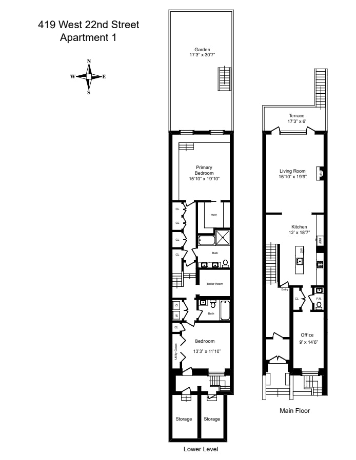 Floorplan for 419 West 22nd Street, 1