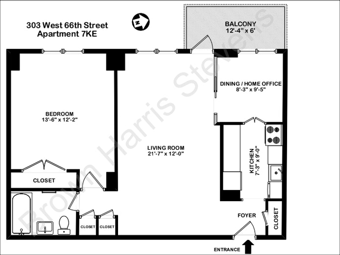 Floorplan for 303 West 66th Street, 7KE