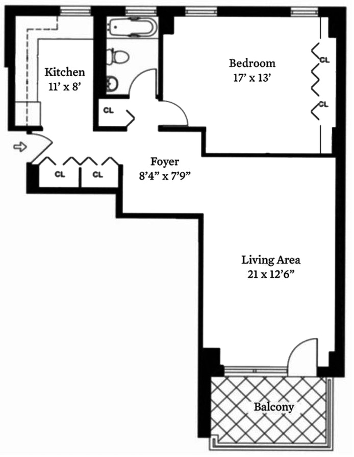 Floorplan for 301 East 87th Street, 4F
