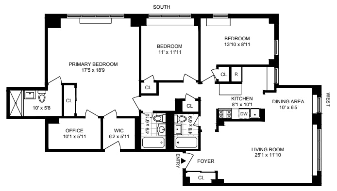 Floorplan for 340 East 80th Street, 11AB