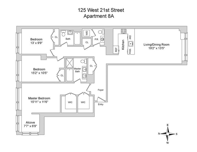 Floorplan for 125 West 21st Street, 8A