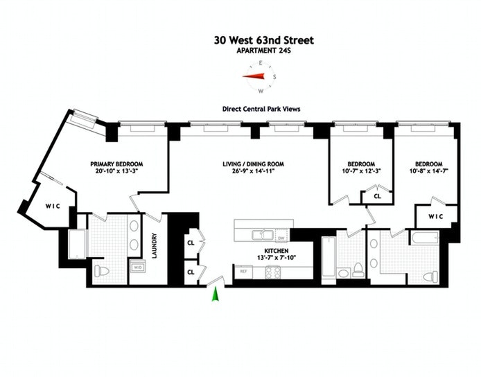 Floorplan for 30 West 63rd Street, 24STU