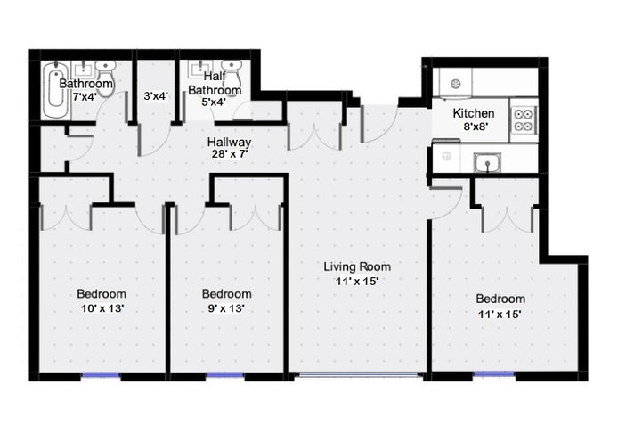 Floorplan for 79 Wolcott Street, 206B
