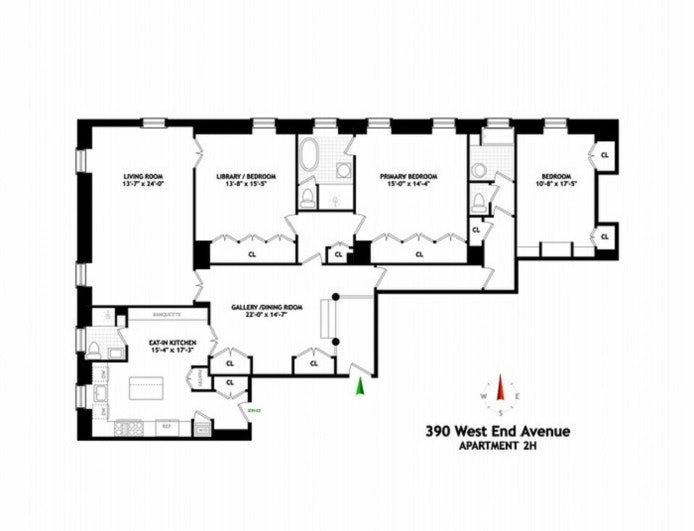 Floorplan for 390 West End Avenue, 2H