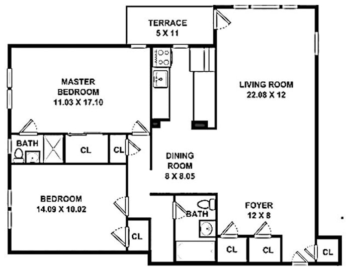 Floorplan for 3750 Hudson Manor Ter, 5GE