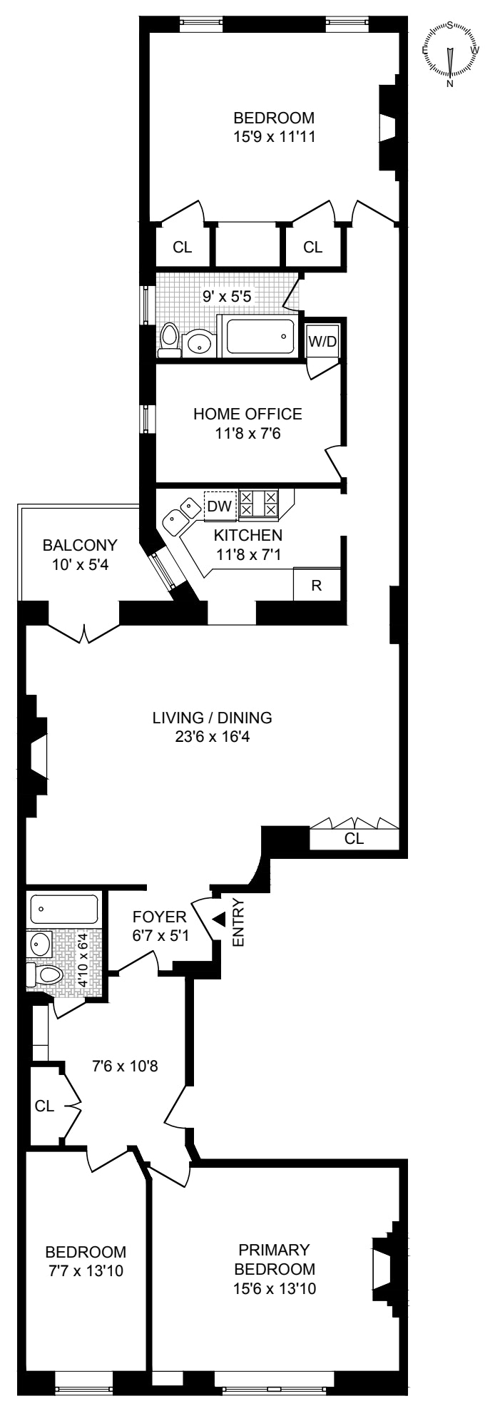 Floorplan for 90 Remsen Street, 3AB