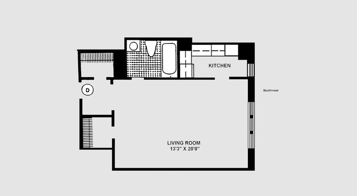 Floorplan for 2 Horatio Street, 12D