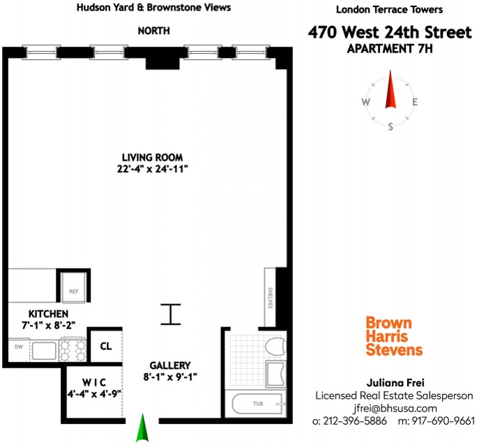 Floorplan for 470 West 24th Street, 7H