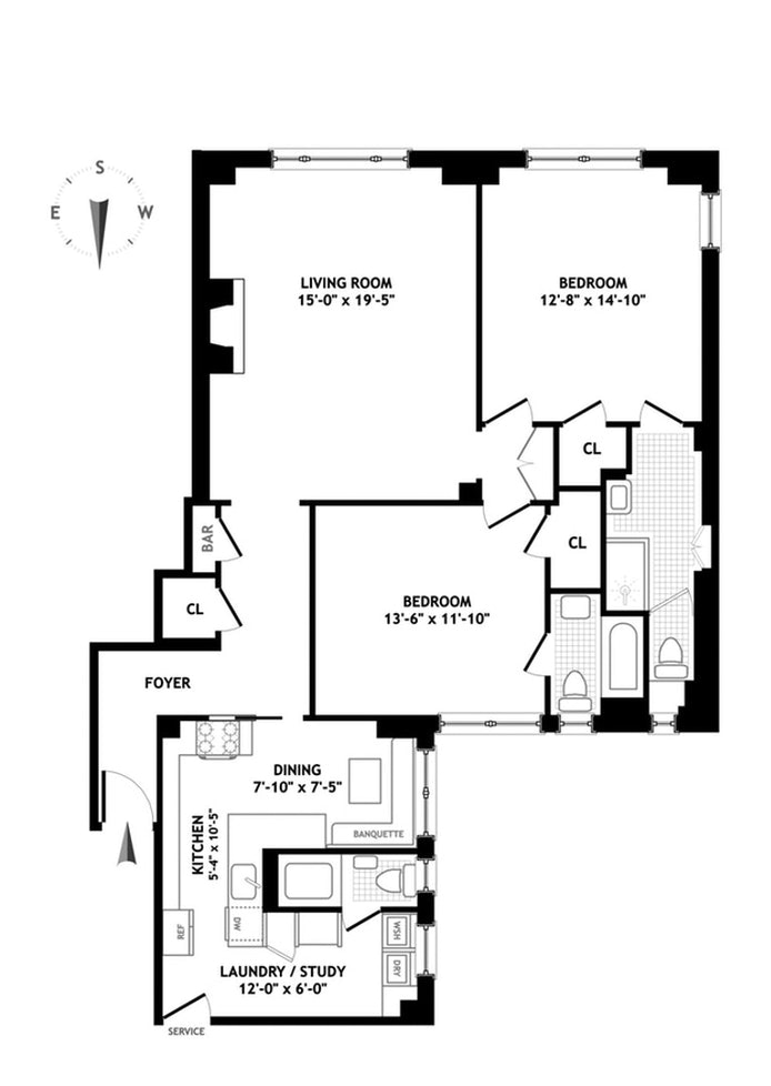 Floorplan for 444 East 57th Street, 10C