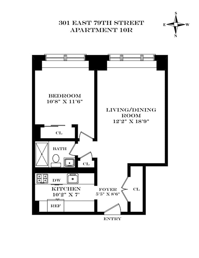 Floorplan for 301 East 79th Street, 10R
