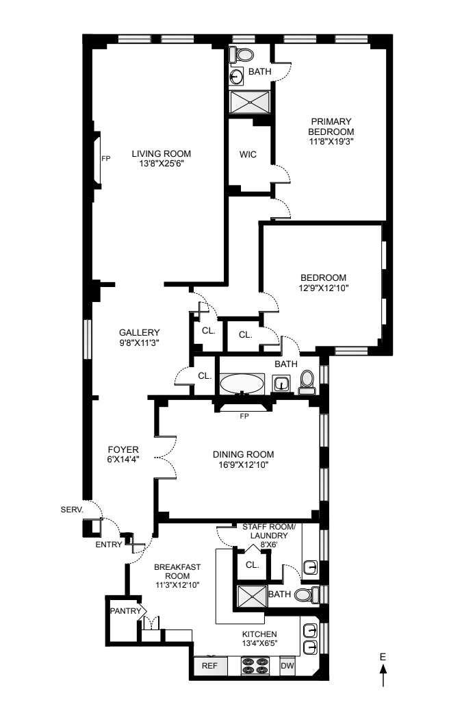 Floorplan for 30 Beekman Place, 2A