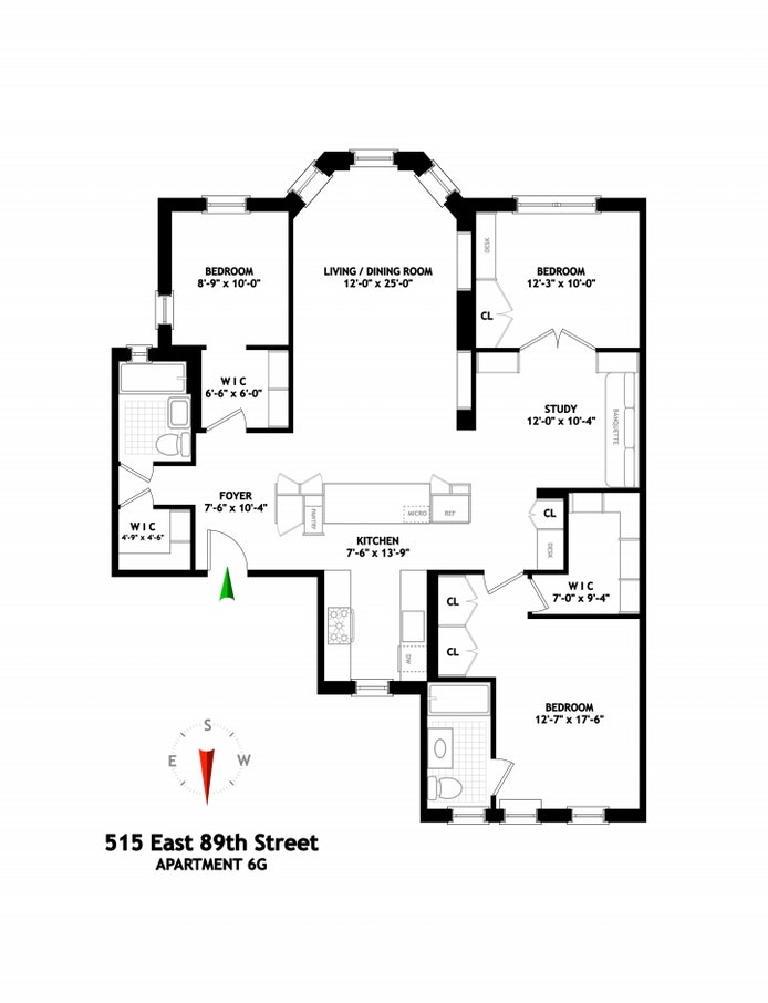 Floorplan for 515 East 89th Street, 6GM
