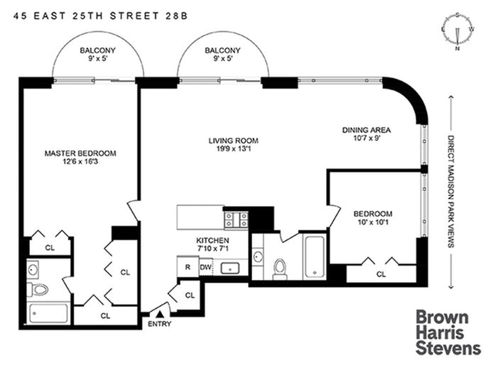 Floorplan for 45 East 25th Street, 28B