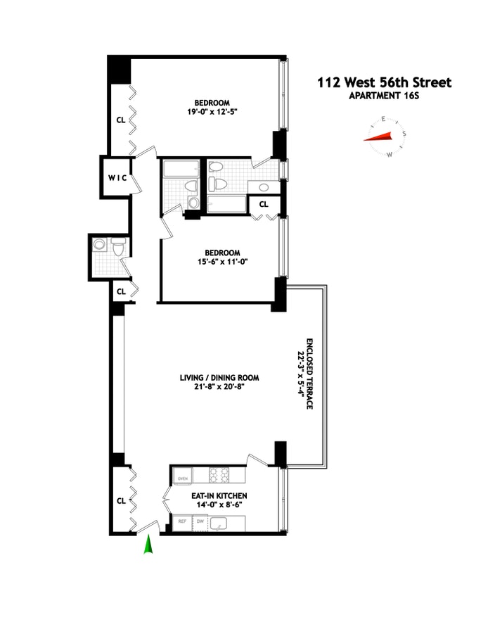 Floorplan for 112 West 56th Street, 16S
