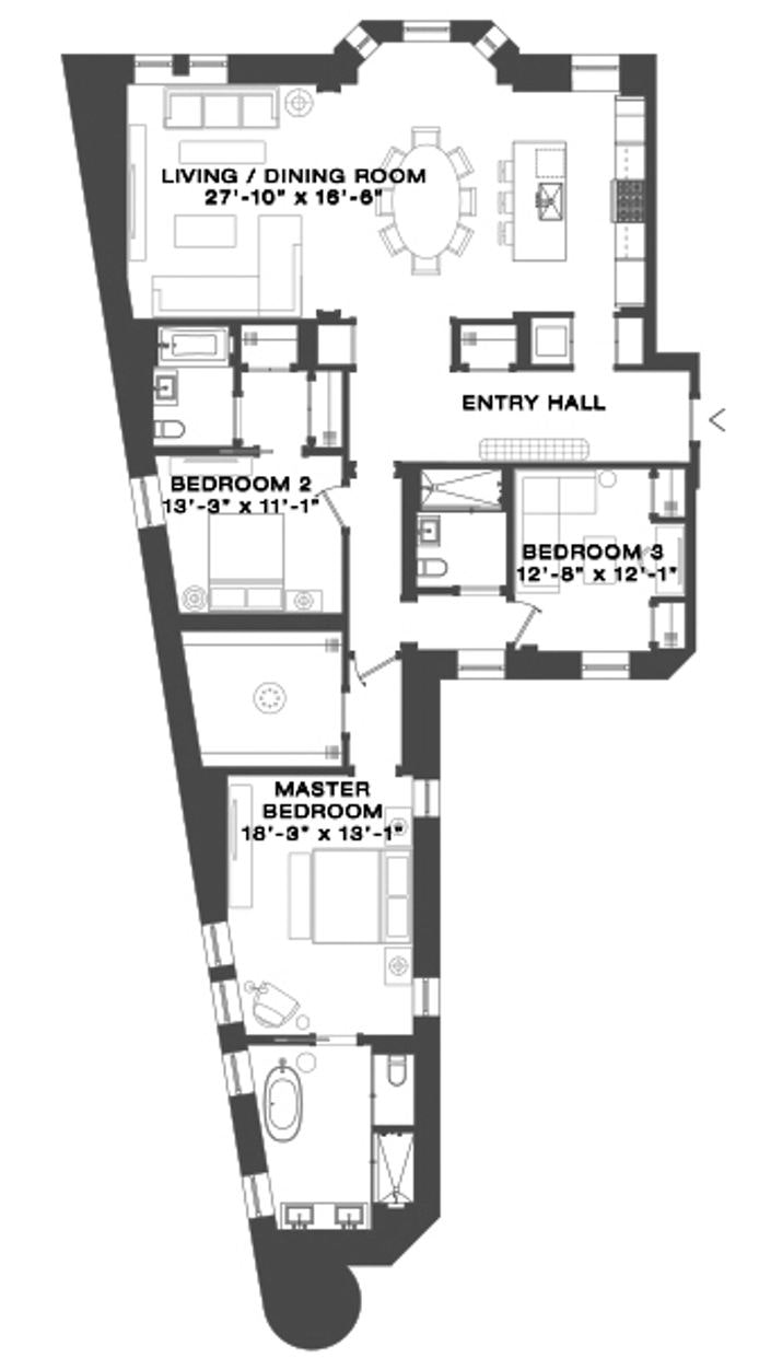 Floorplan for 344 West 72nd Street, 403