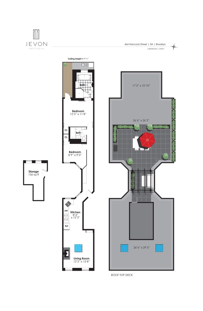 Floorplan for 464 Hancock Street, 3A