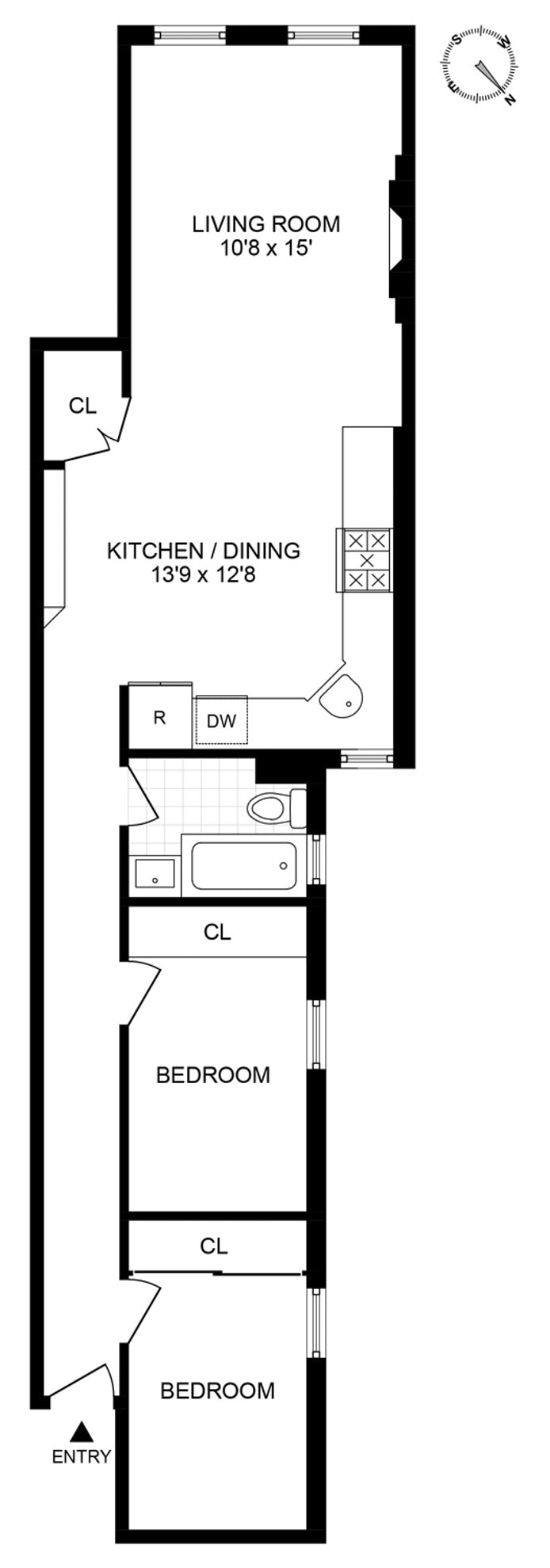 Floorplan for 231 West 21st Street, 5B