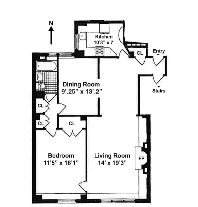 Floorplan for 1060 Park Avenue, 6C