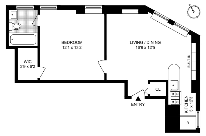 Floorplan for 310 Riverside Drive, 2504