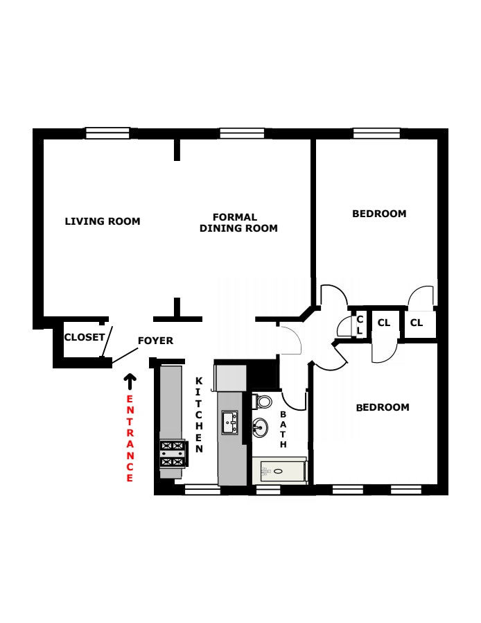Floorplan for 35 -15 78th Street, 551