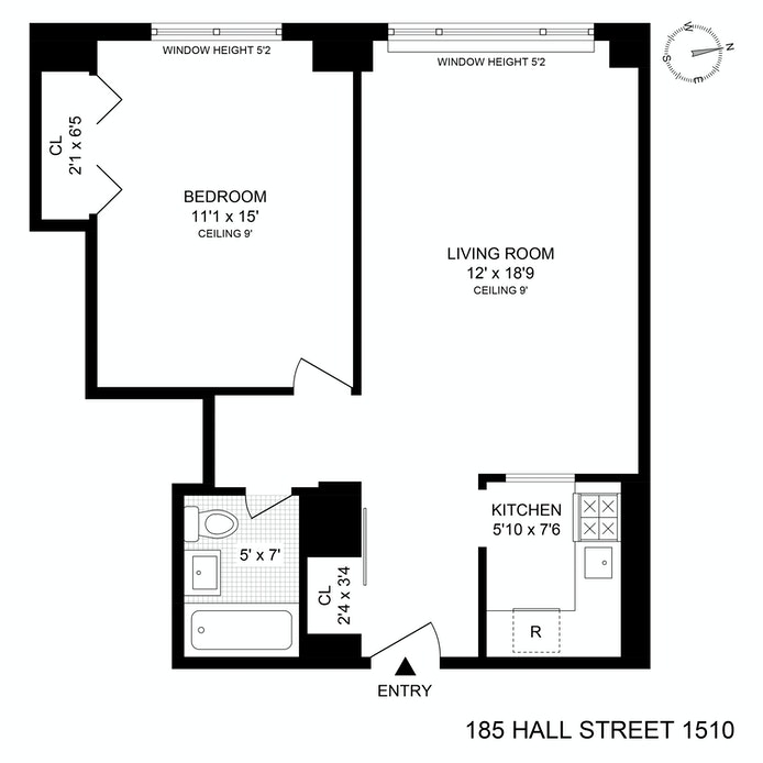 Floorplan for 185 Hall Street, 1510