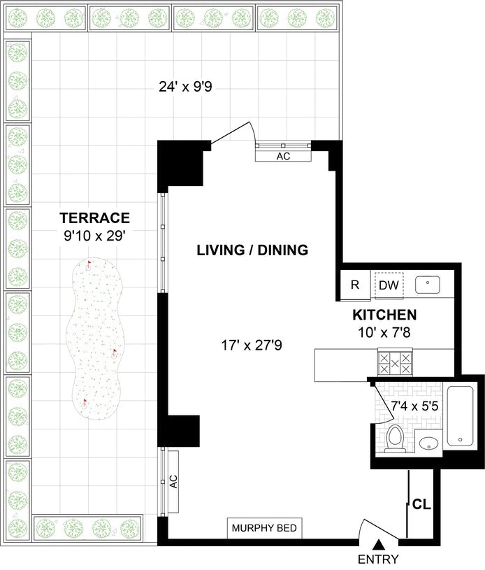 Floorplan for 199 Bowery, 2B