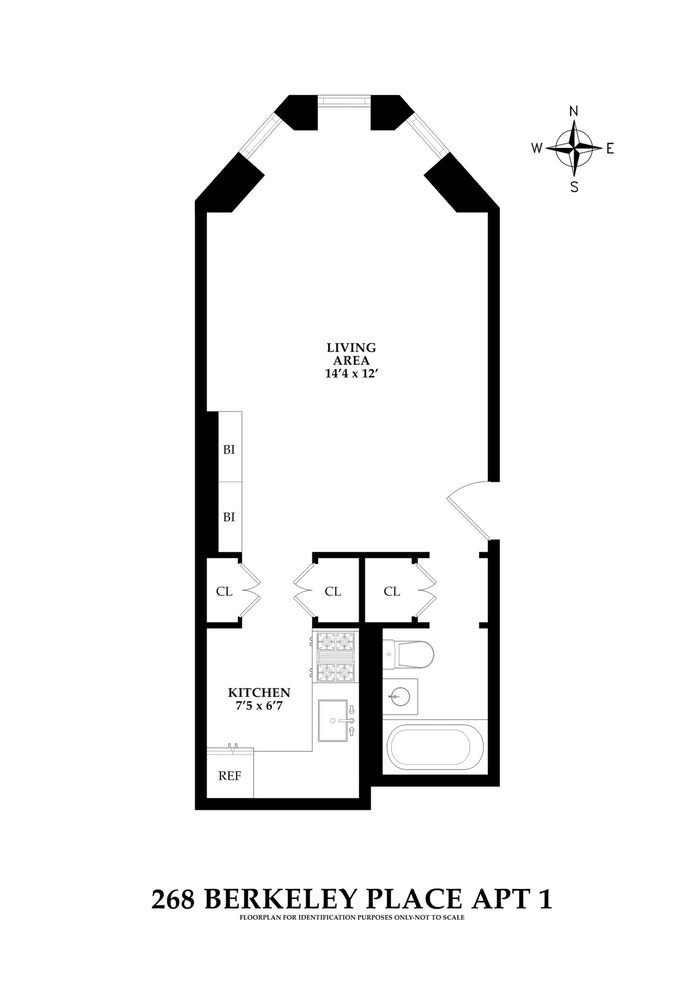 Floorplan for 268 Berkeley Place, 1