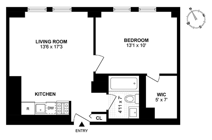 Floorplan for 150 West 51st Street, 926