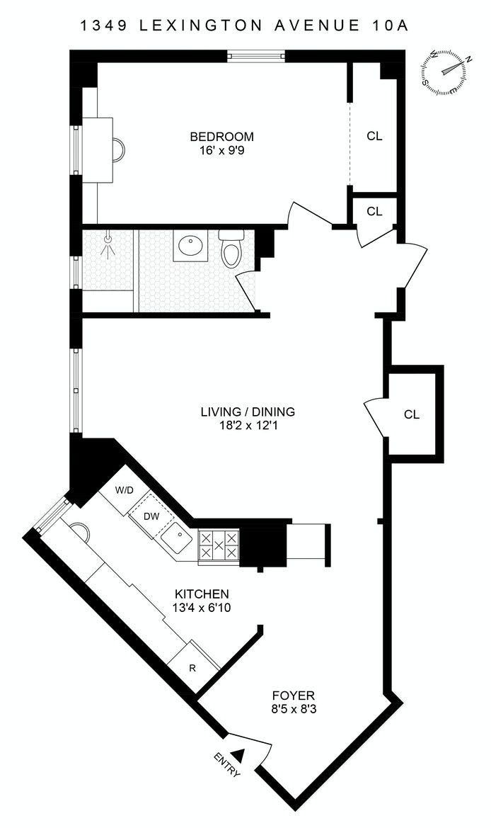 Floorplan for 1349 Lexington Avenue, 10A