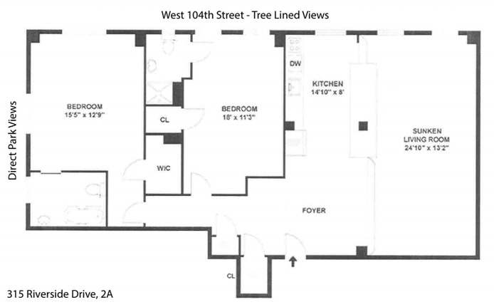 Floorplan for 315 Riverside Drive, 2A