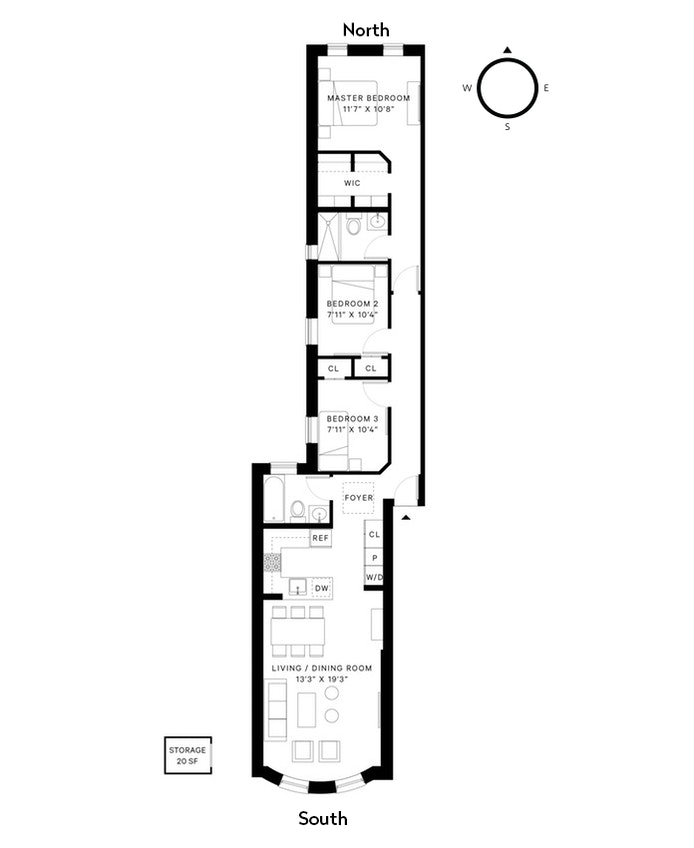 Floorplan for 539 4th Street, 3L
