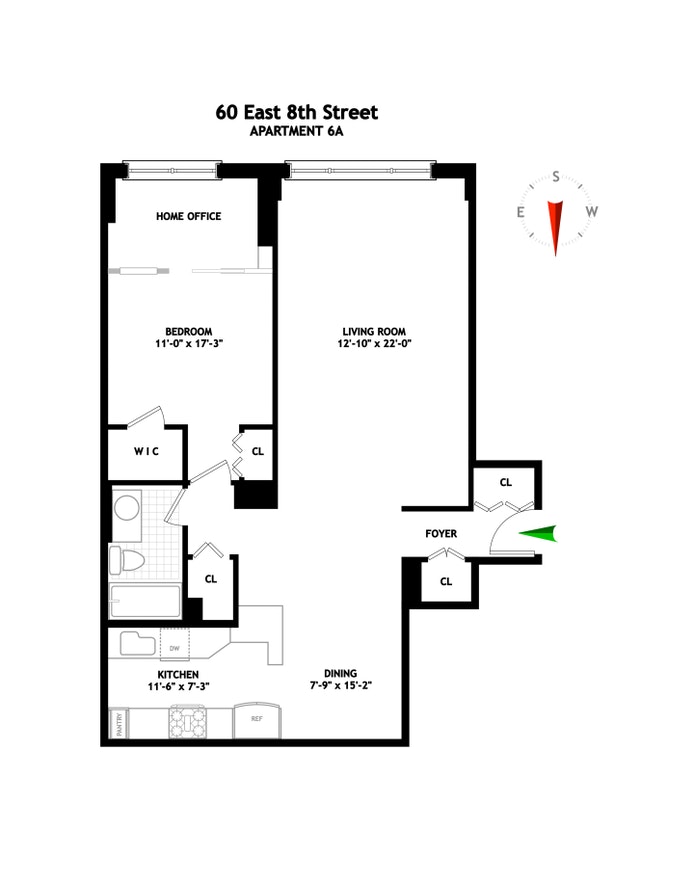 Floorplan for 60 East 8th Street, 6A