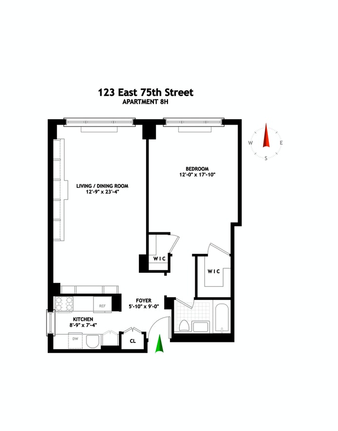 Floorplan for 123 East 75th Street, 8H