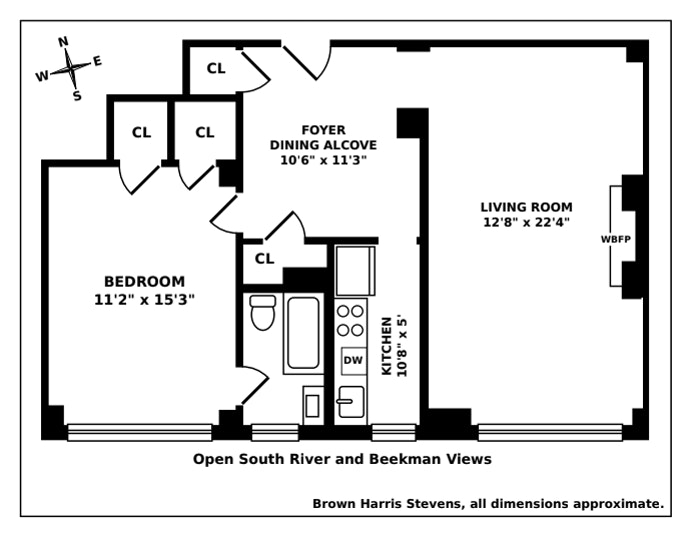 Floorplan for 433 East 51st Street, 8B