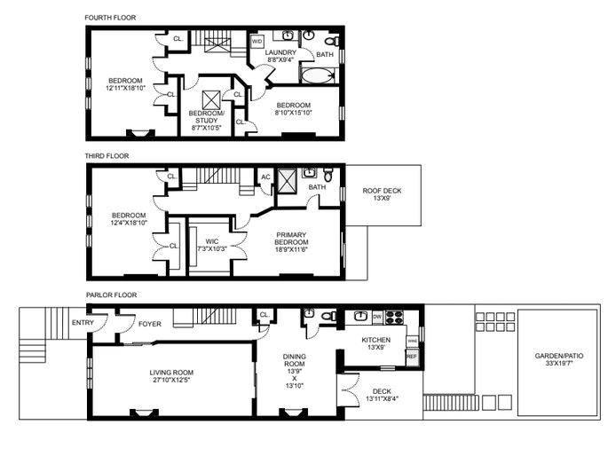 Floorplan for 517 2nd Street, TRIPLEX