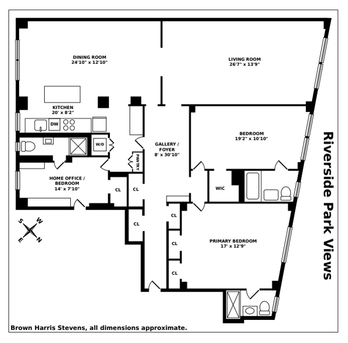 Floorplan for 285 Riverside Drive, 4B