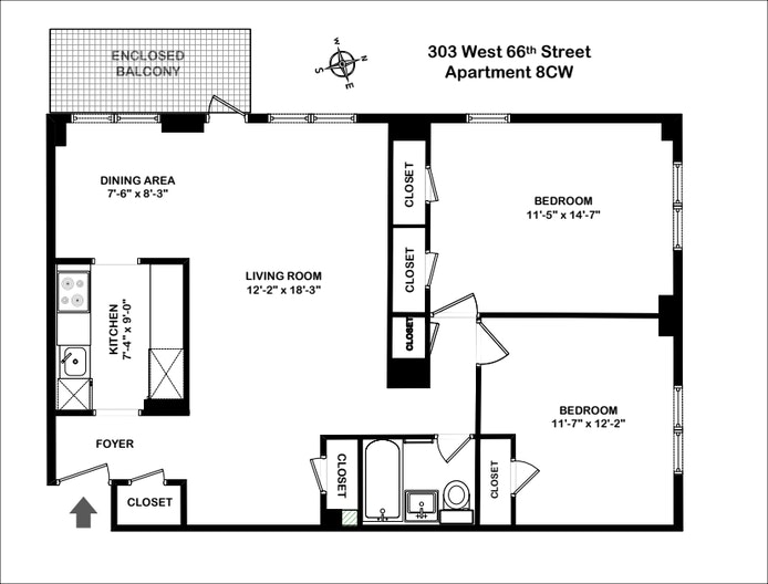 Floorplan for 303 West 66th Street, 8CW