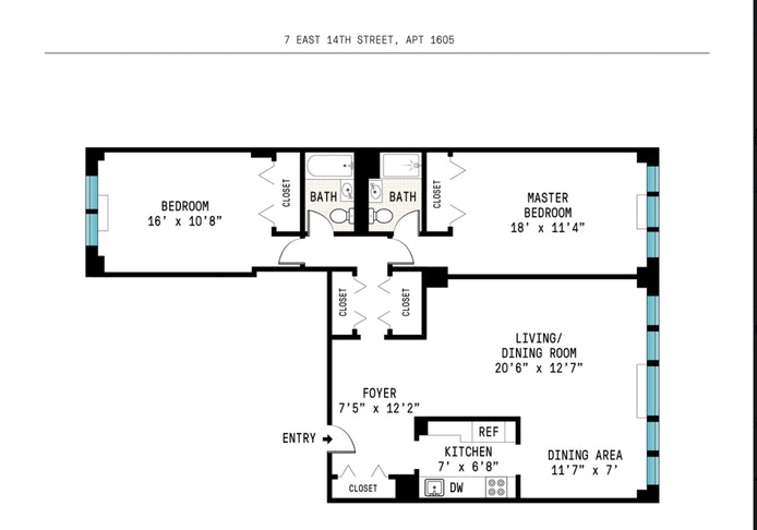 Floorplan for 7 East 14th Street, 1605