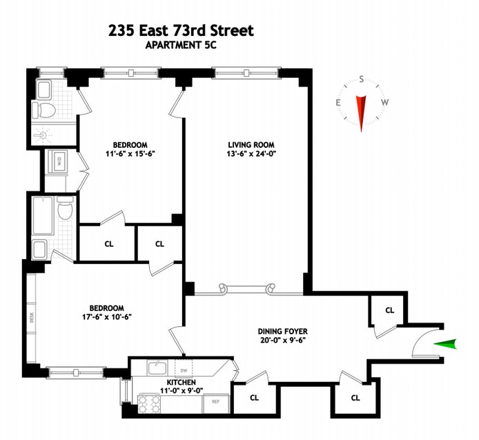 Floorplan for 235 East 73rd Street, 5C