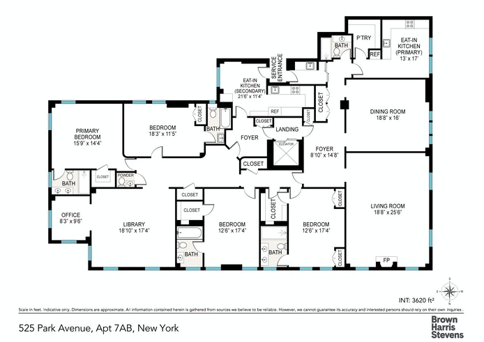 Floorplan for 525 Park Avenue, 7AB