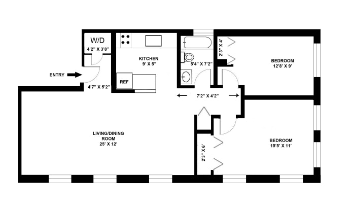 Floorplan for 341 6th Street, 3R