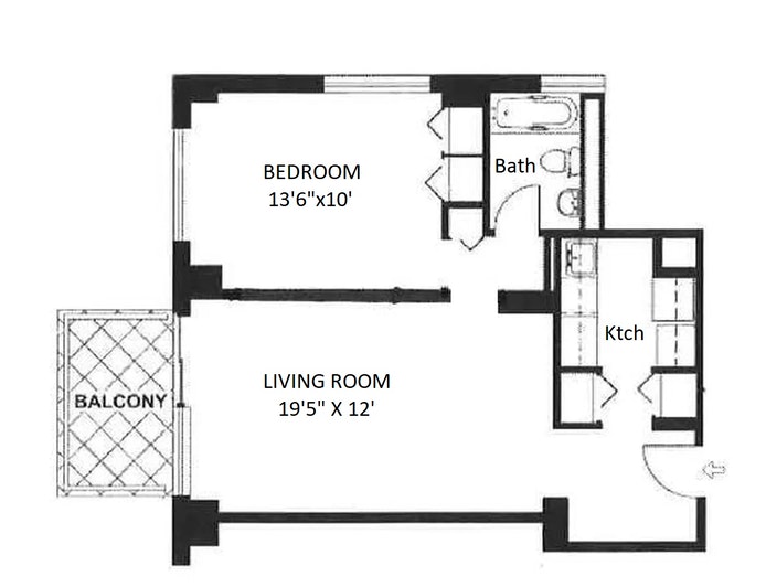 Floorplan for 300 East 54th Street, 10C