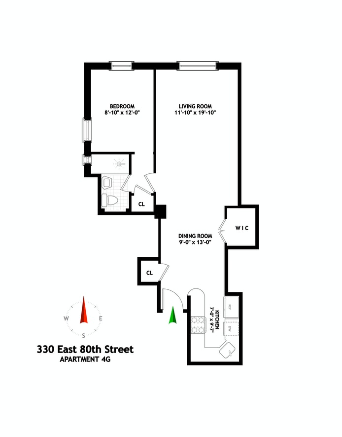 Floorplan for 330 East 80th Street, 4G