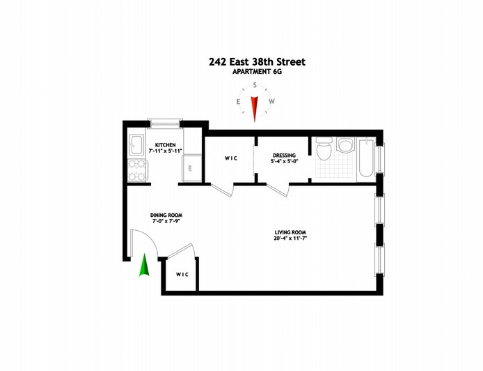 Floorplan for 242 East 38th Street, 6G